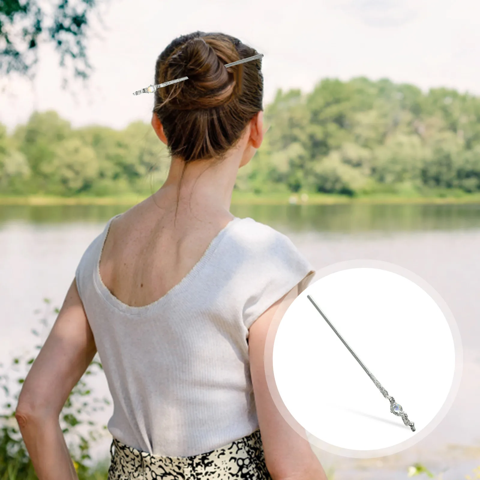 

Metal Hair Chopstick Vintage Minimalist Hair Stick for Women Long Lightweight Elegant Bun Accessory Formal Wedding Party Night