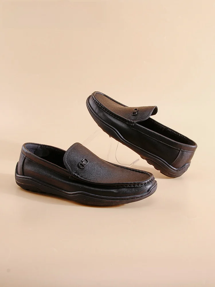 Mocassins Masculinos Confortáveis de Couro Genuíno Slip-On para Primavera, Estilo Casual de Negócios, Sapatos Bean Bean Spider King, Tênis Masculinos de Moda