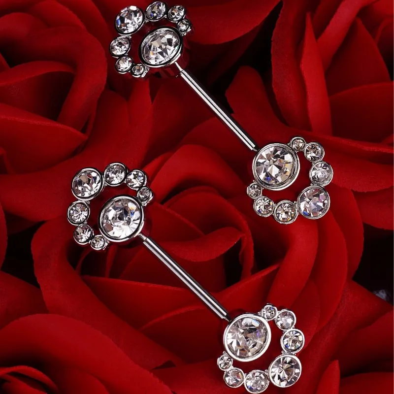 ジルコンハート型ミルクリング、ファインジュエリー、aaaグレード、ネイルファン、316lステンレススチールデコレーション、ソース、1ペア