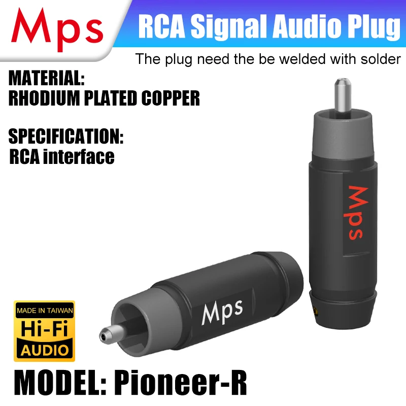 HiFi MPS Pioneer-8/10/11G HiFi Red Copper 24K Golden Plated RCA plug lotus For 8/10/11mm cable for CD DVD Amplifier DAC plug