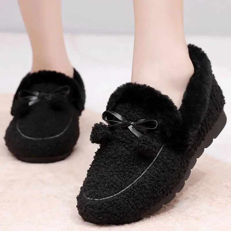 

Mao Mao Shoes 2025 New Women's Winter Wear Warm and Velvet Women's Shoes Fashionable and Versatile Bean Shoes