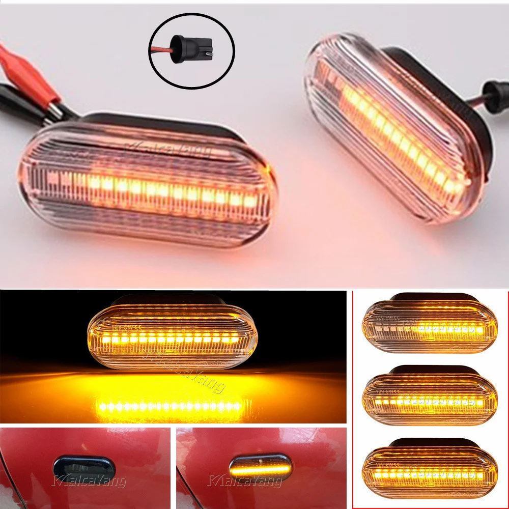 2PCS LED Dynamic Side Marker Light Sequential Flowing Turn Signal Lamp for Ford C-Max Focus MK2 Fusion Fiesta MK6 Galaxy