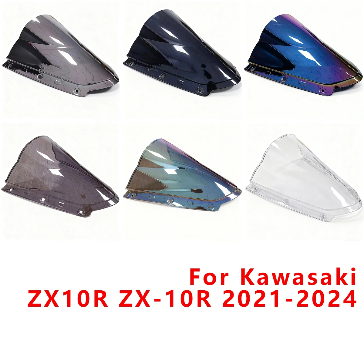 

Windshield Double Bubble Windscreen Screen Wind Deflectors Screen For Kawasaki ZX10R ZX-10R 2024 2023 2022 2021 ZX 10R 10RR 10 R