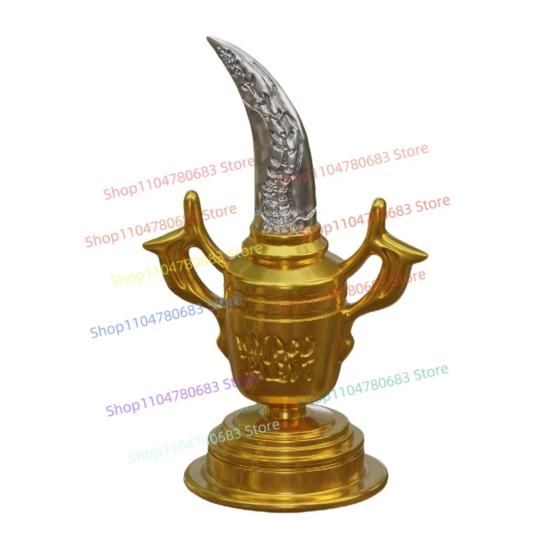 Klocki MOC - Złoty Trofeum i Miecz - Akcesoria do Modeli do Składania z Mini Figurkami, Dekoracja Postaci z Anime i Filmów, Zabawka na Prezent