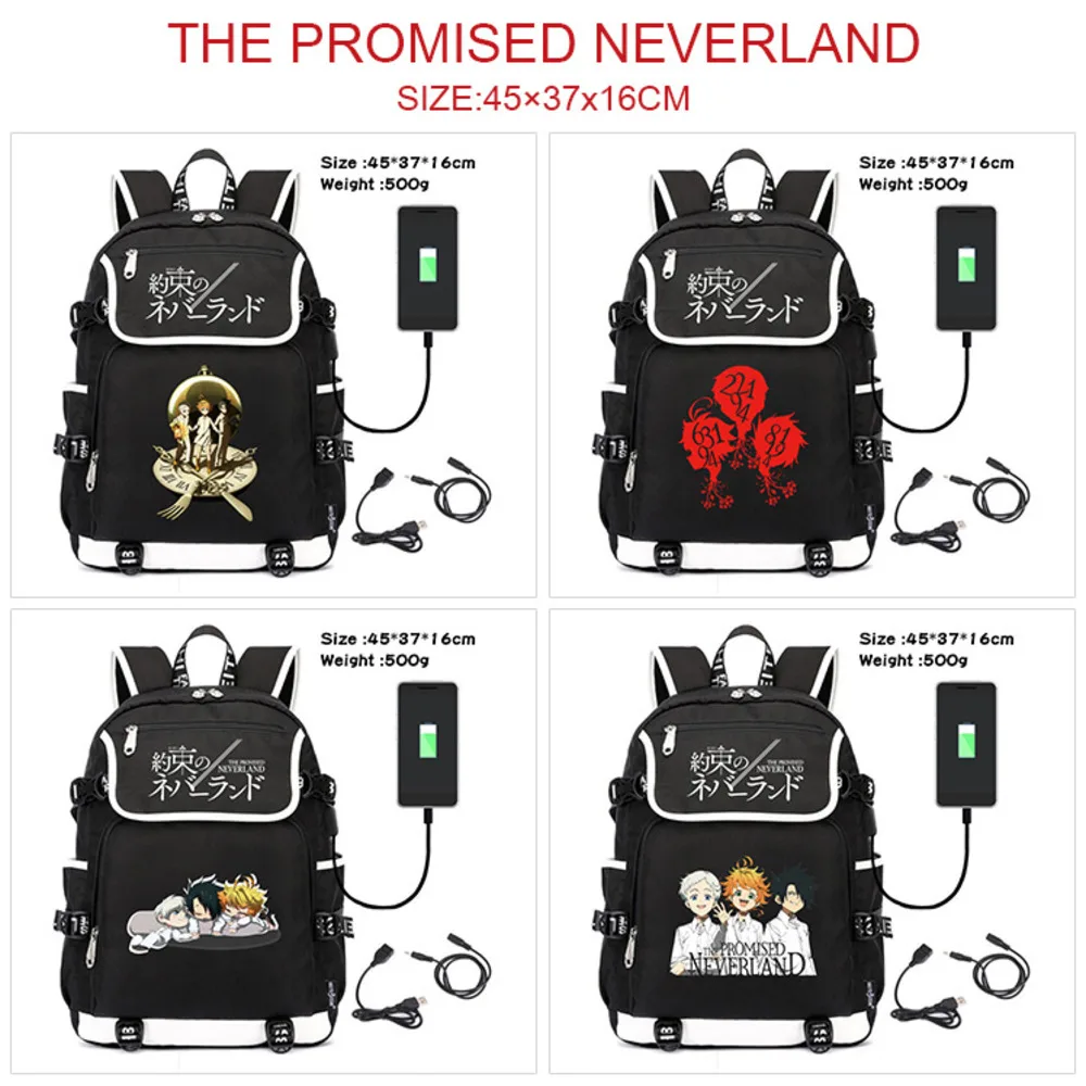 

Anime The Promised Neverland Backpack Leisure Outdoor Bag Men Women Backpacks Laptop Bags Large Travel Shoulder Bags Mochila