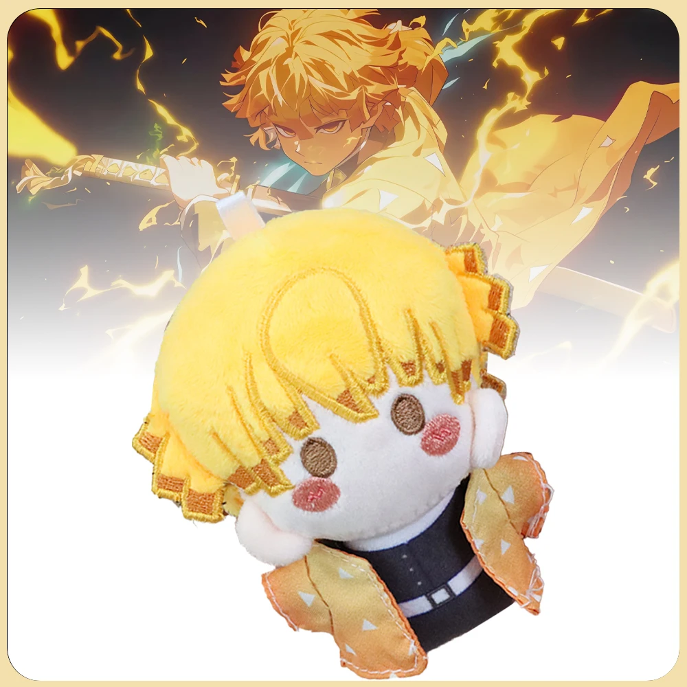 10 سنتيمتر شيطان القاتل Agatsuma Zenitsu ألعاب من القطيفة عالية الجودة الشكل اللعب لطيف لعبة أنيمي تأثيري لعبة الجسم صرير أفخم قلادة