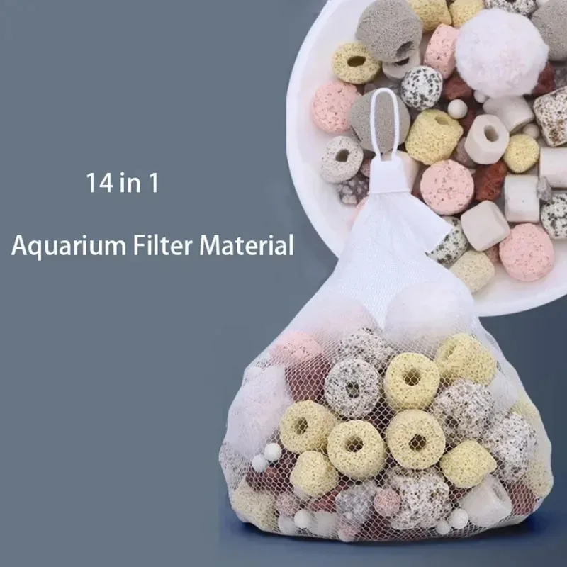 Aquarium Filter Media Activated Carbon Ceramic Ring Biological Ball Fish Tank External Internal Filter With Free Bag Pecera