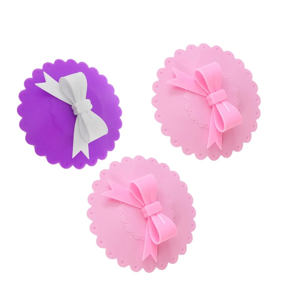 

3Pcs Silicone Cup Lid for All Cups Bow Knot Mug Cover Drink Lids Keep Warm Prevent Dust Reusable Food Grade Kitchen Bar