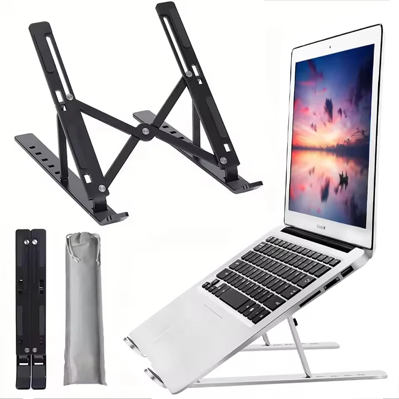 For Macbook Air Laptop Foldable Laptops Stand Non-Slip Lifting Riser Notebook Holder Cooling Bracket Stable Typing Cooling Base