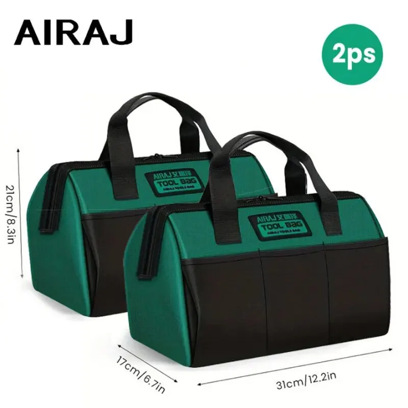 AIRAJ2pcs 13 Inch Tool Bag Electrician Multifunctional Strong Durable Oxford Thickened Woodworking Storage Portable Handheld Bag