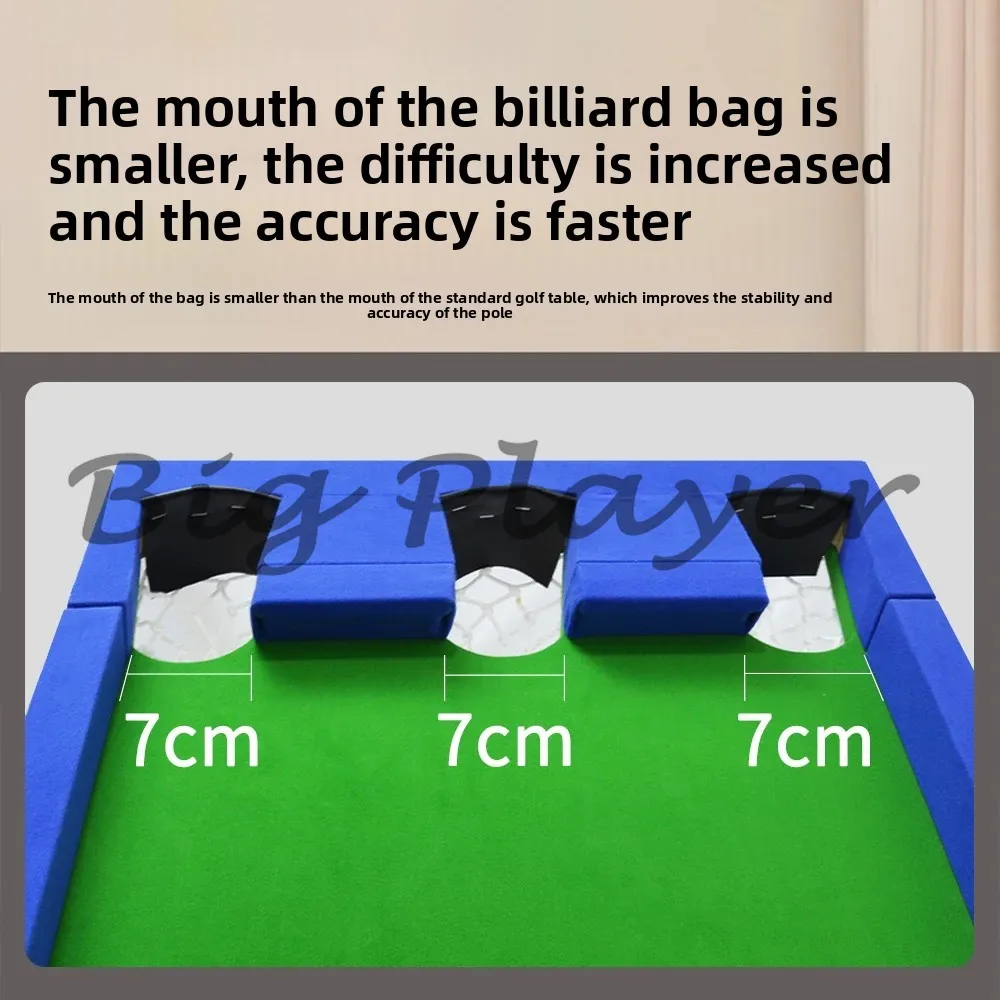 Five Points Pool Table Home Training Snooker Pocket Wooden Hole Foldable Iron Legs Playing