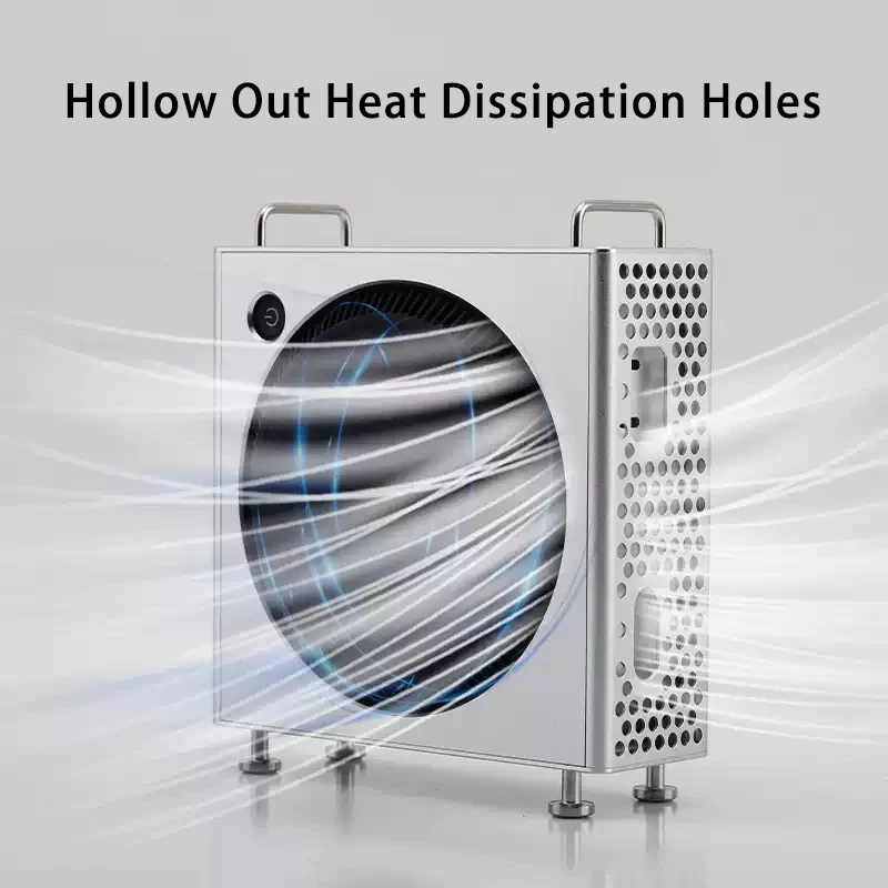 PC Accessorie Dustproof Aluminum Alloy Case for Mac Mini M4/m4 Pro Case with Heat Dissipation Stand Shockproof Protective Case