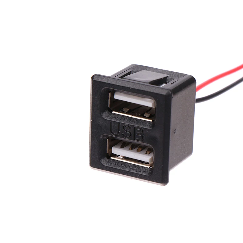 1PC Type-C Charging Socket Power Socket With Cable Connector USB Charger Port Data Interface Black Double-Layer USB Female Base