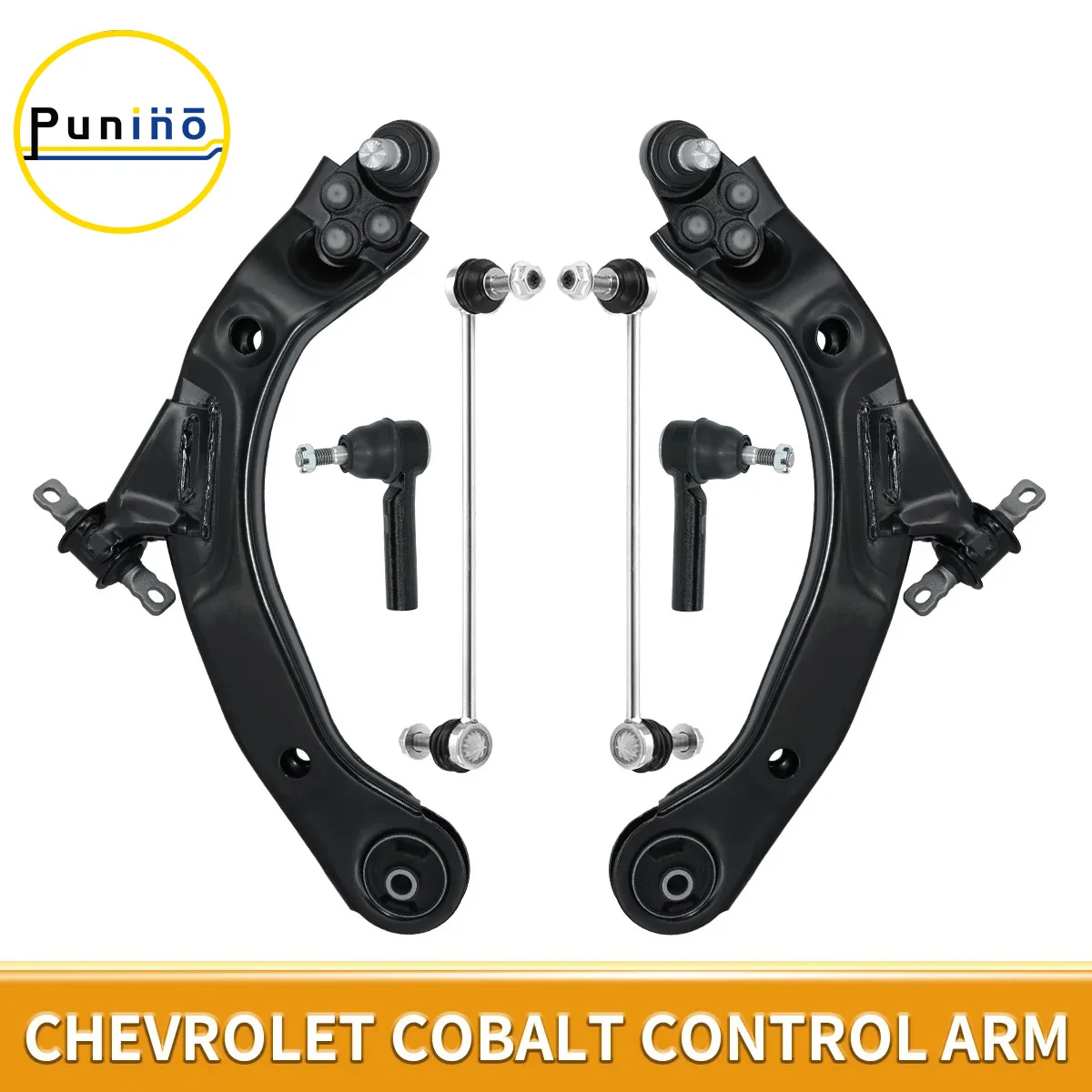 

Punino Front Lower Control Arm Tie Rod Kit for Chevrolet Cobalt HHR Pontiac G5 Pursuit Saturn ION 2003 2004 2005 - 2011