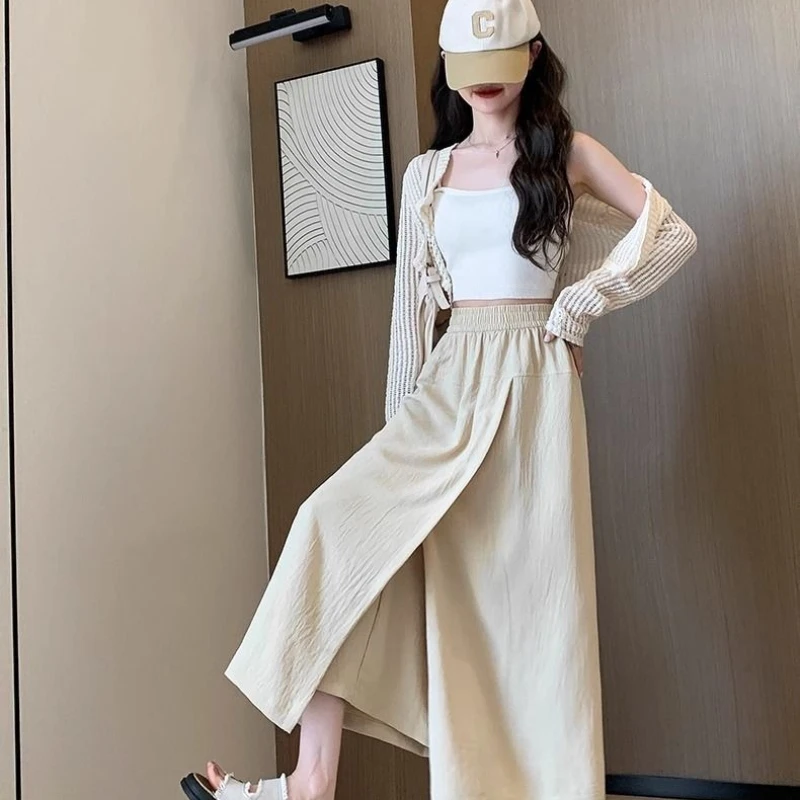 

Свободные брюки для женщин Юбка Брюки Капри Прямая одежда Шикарная и элегантная уличная одежда Y2k Одежда Славные женские брюки 90-х годов