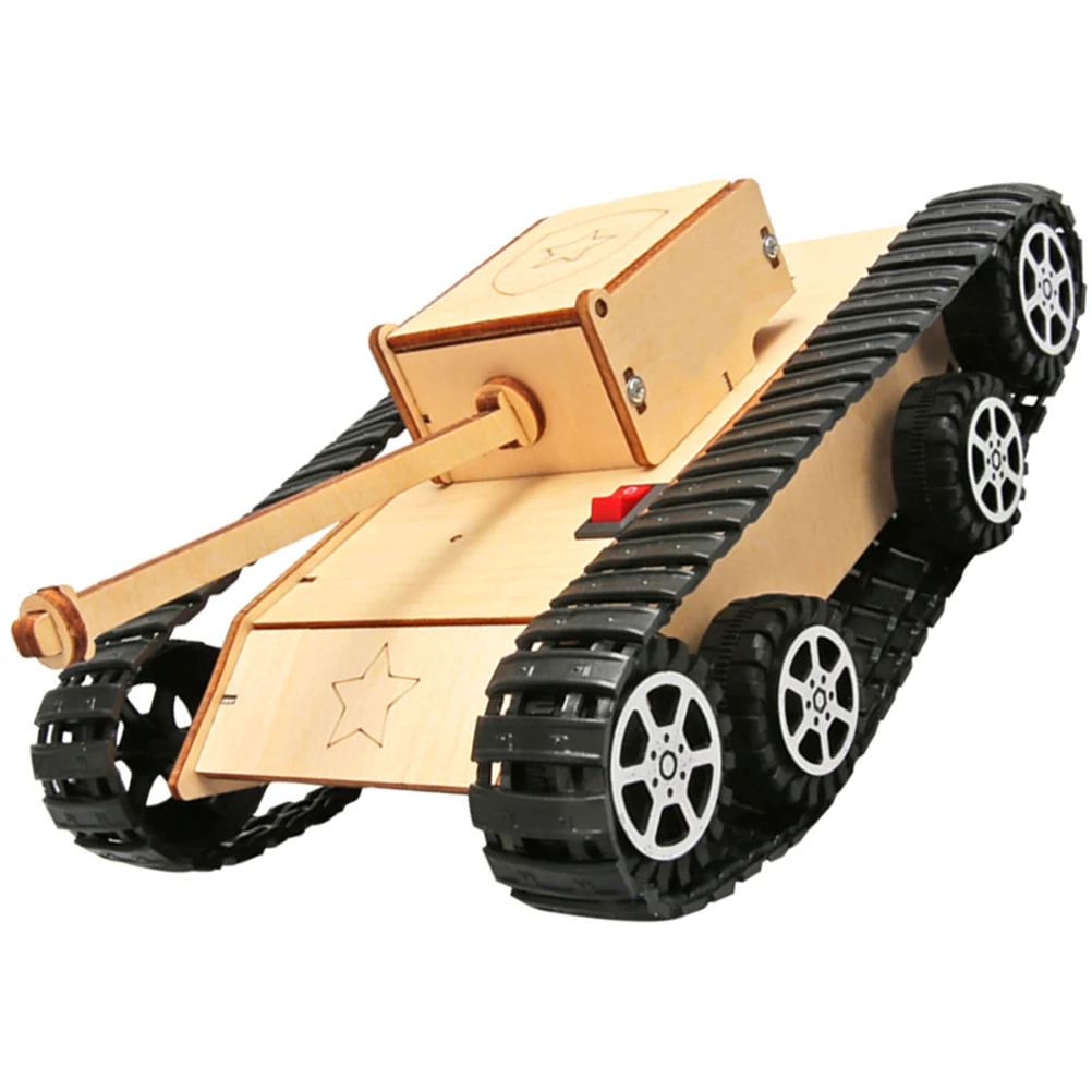 DIY Montage Auto Spielzeug Modell Kits Jungen Gebäude Puzzle Pädagogisches Elektrische Tank Spielset Spielzeug Kinder STEM Kunststoff Holz Blöcke