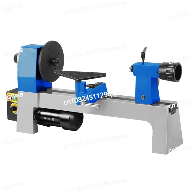 550W 8 Inch Variable Speed Mini Wood Automatic Manual Lathe Belt Speed Regulation