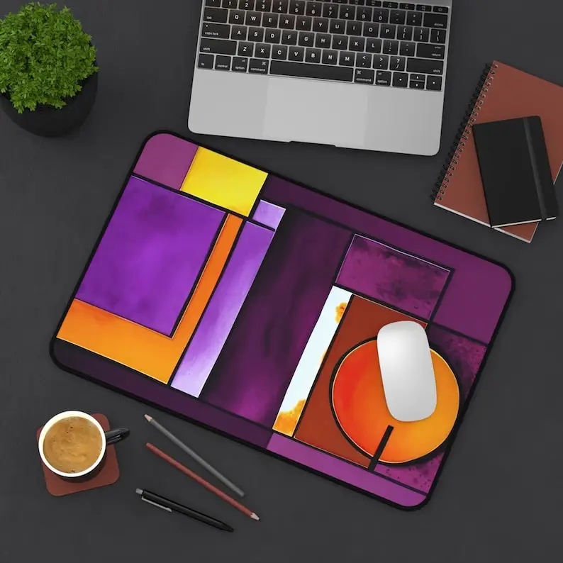 سجادة مكتب حديثة هندسية، ديكور مكتب جمالي فني، هدية متحمس على الطراز البسيط، ديكور سطح المكتب، سجادة ألعاب #3