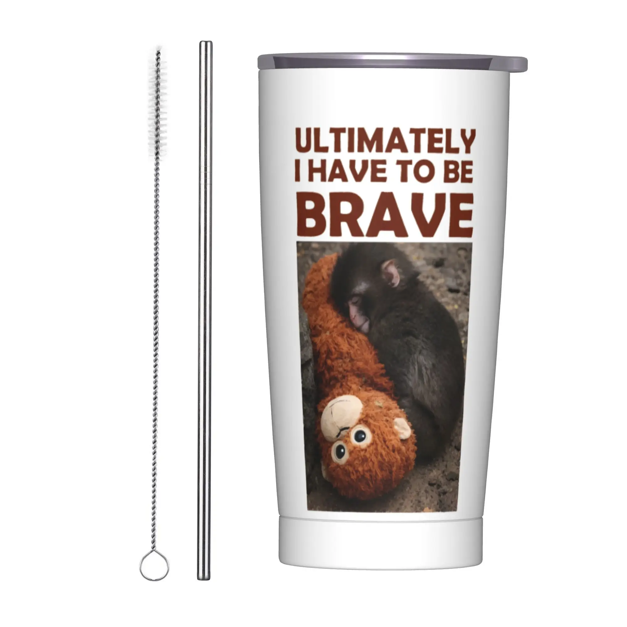 Stainless Steel Tumbler Punch Monkey Cute Thermal Mug  Portable Cold and Hot Car Mugs Travelist Water Bottle