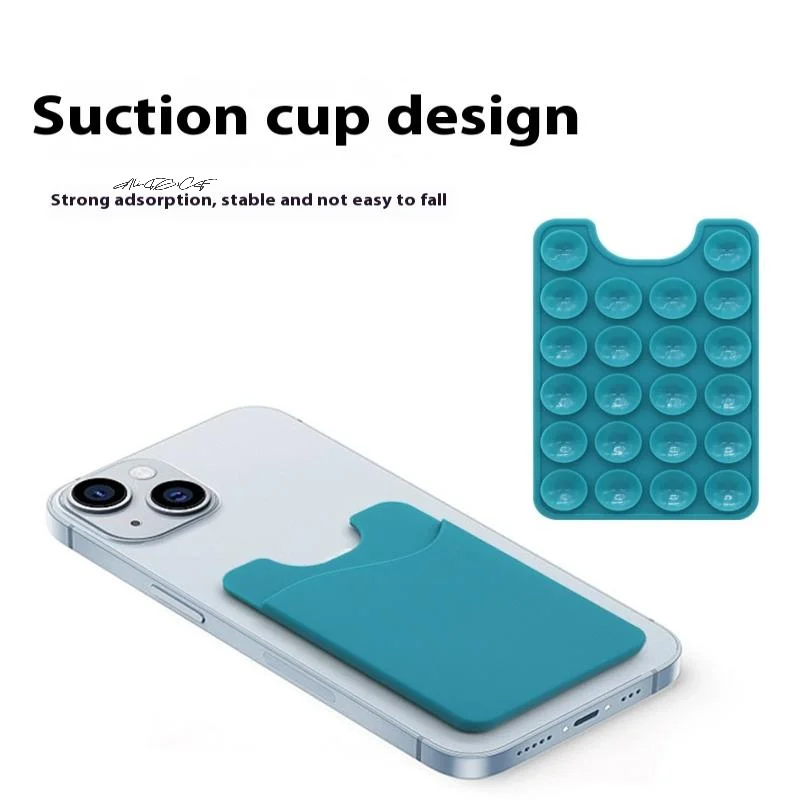 

Creative Silicone Suction Cup Phone Holder Adhesive Credit Card Holder Anti-Degaussing Washable Sucker Support for Mobile