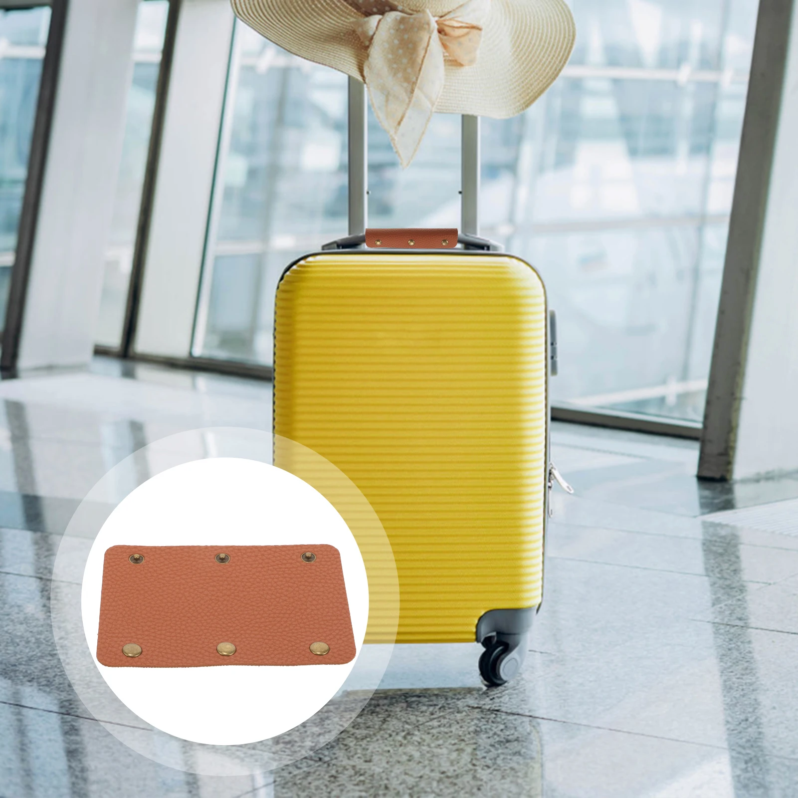 

Pu Luggage Handle Wrap Protective Travel Suitcase Handle Cover Sturdy Metal Design Comfortable Grip Durable Easy Install
