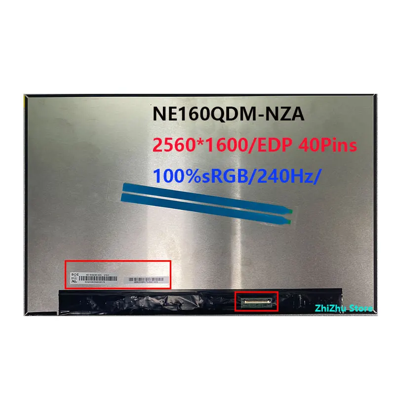 

16.0'' Inch 240Hz Laptop LCD Screen NE160QDM-NZA MNG007DA2-3 B160QAN02.3 Display Panel IPS 2560X1600 100% sRGB EDP 40 Pins