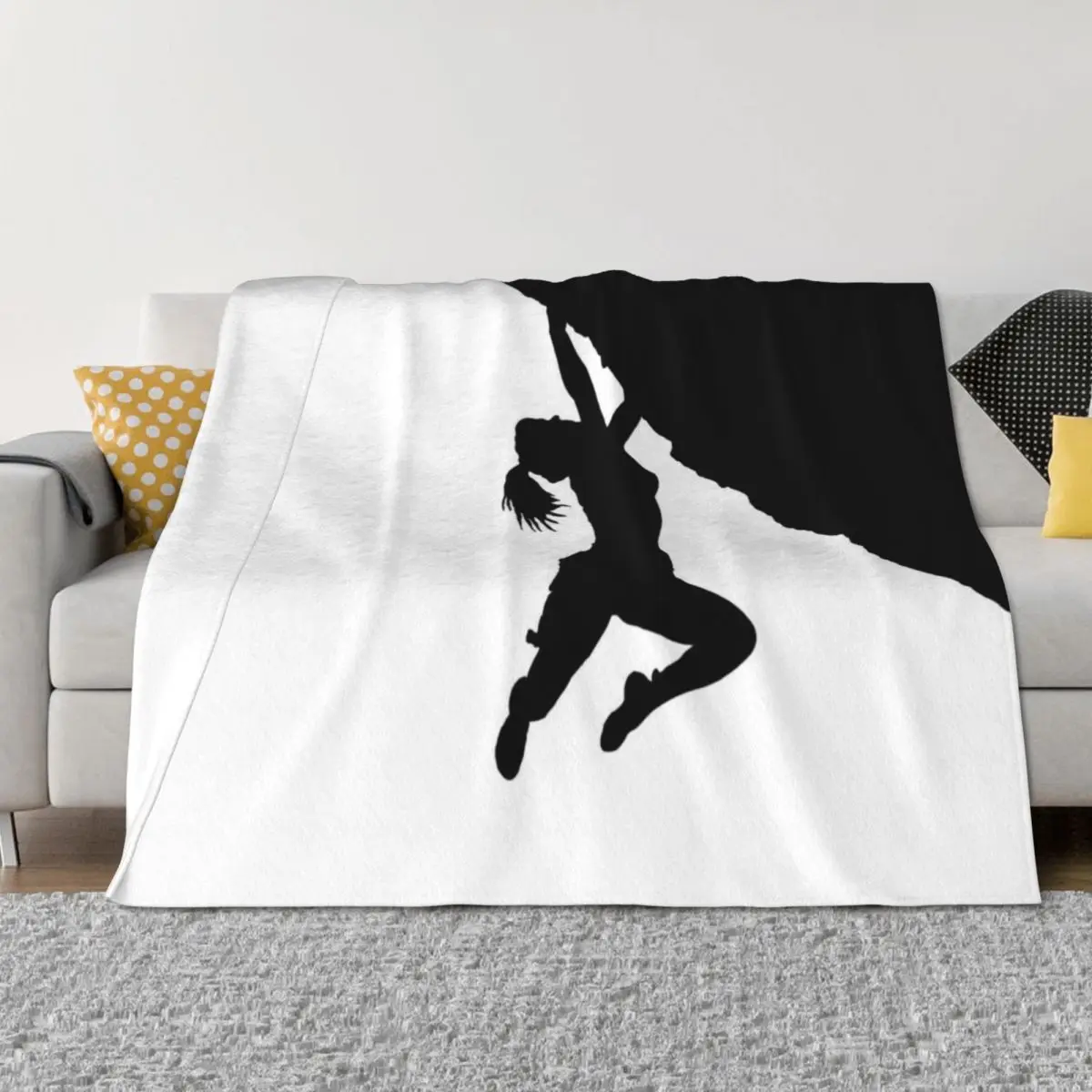 

girl bouldering silhouette Throw Blanket Personalized Gift Thermal Blankets For Baby Tourist Blankets