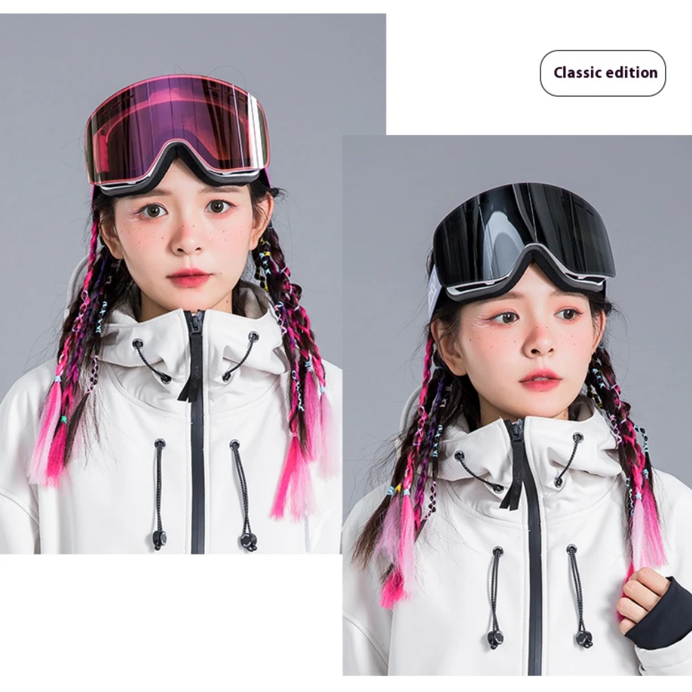 PRO Winter Professional Ski Goggles Cylindrical large field View Men's and women's snowboard Double layered anti fog ski Goggles