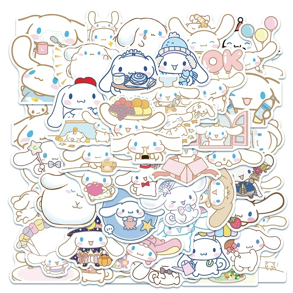 Kawaii Cinnamoroll Cartoon Stickers Cute Anime Sanrio Graffiti Decals for Phone Luggage Laptop Cup Fridge Kids Sticker Toy Gift
