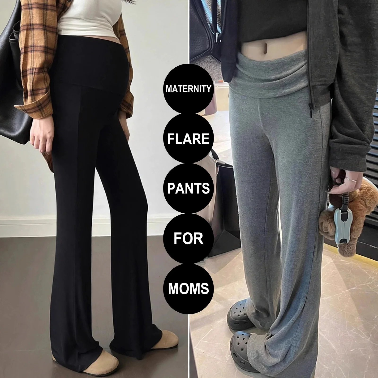 임산부용 레깅스, 니트 소재, 슬림핏, 배를 지지해 주 - Maternity Wear 리뷰 및 가격