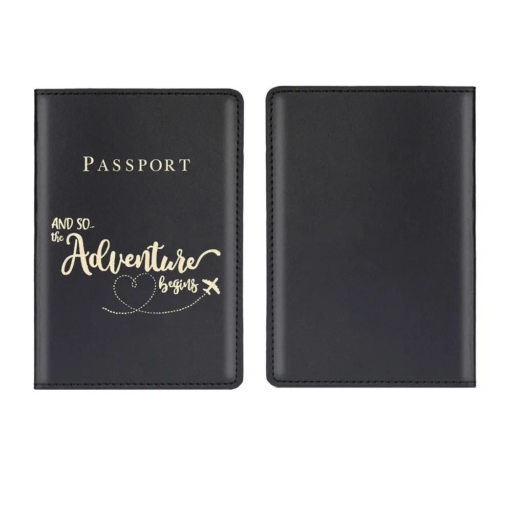 Customized New Fashion Letter Print Passport Cover Women Men Travel Wallet Holder Cases Travel Credit Card Case Wallet Bags