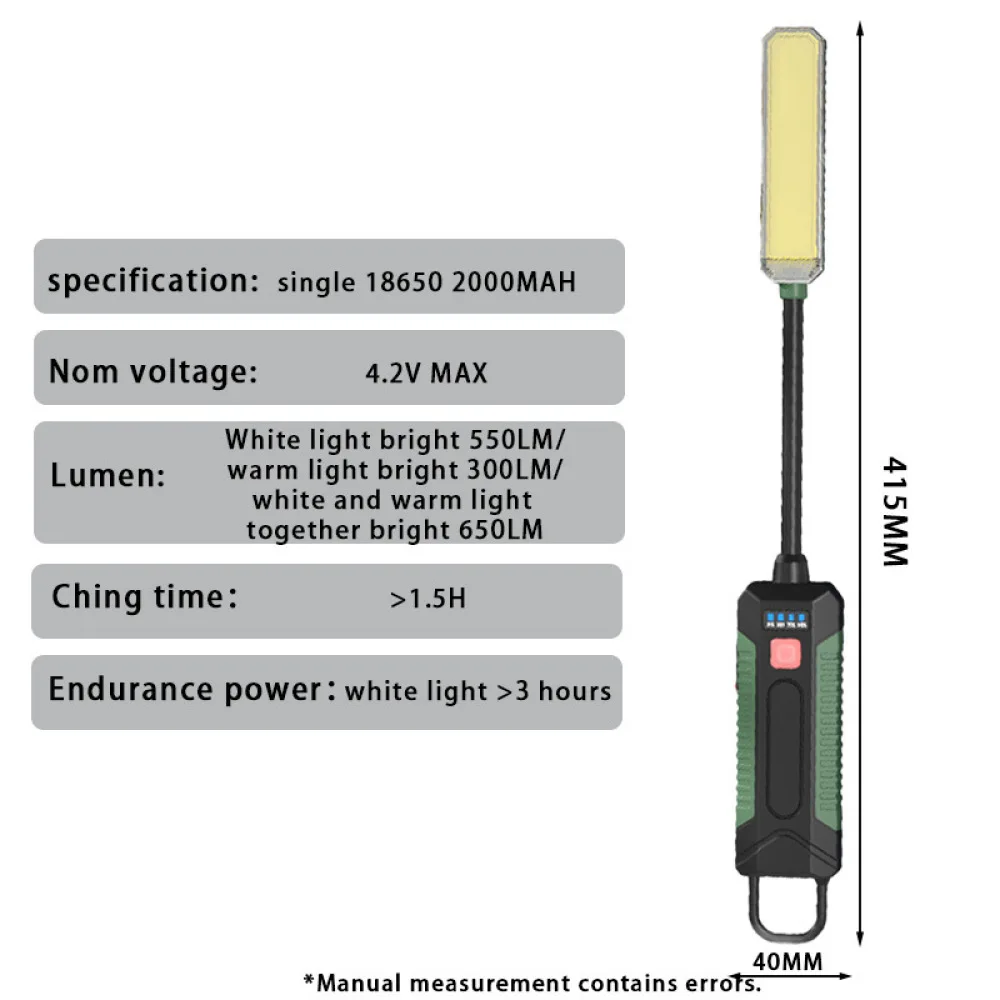 High Brightness COB Magnetic Work Light 360 Degree Rotating Foldable Inspection Torch Emergency Light For Vehicle Repairing