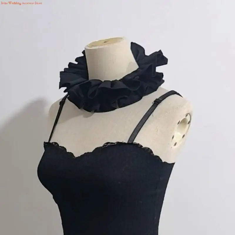 G92D Adjustable Ruff Collar Decorative False Collar for Adult All Matching Neckwear for Formal Occasion Casual Wear