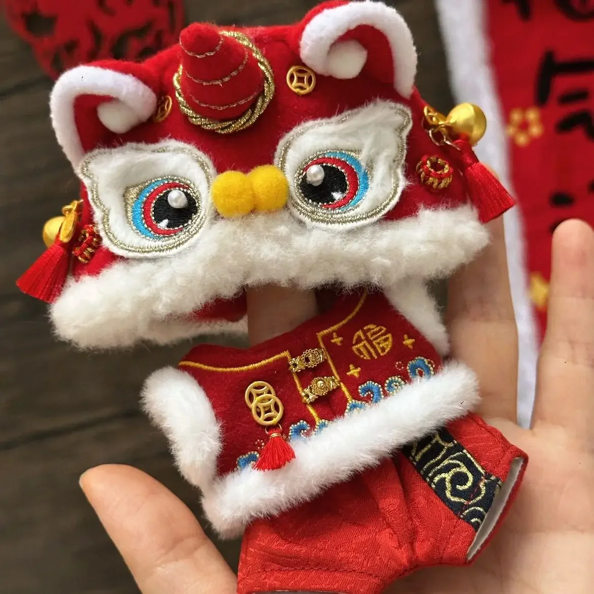 10cm Cotton Doll Clothes Original Chinese New Year Traditional Costumes Starfish Doll Dress Up Accessories Gift Xmas