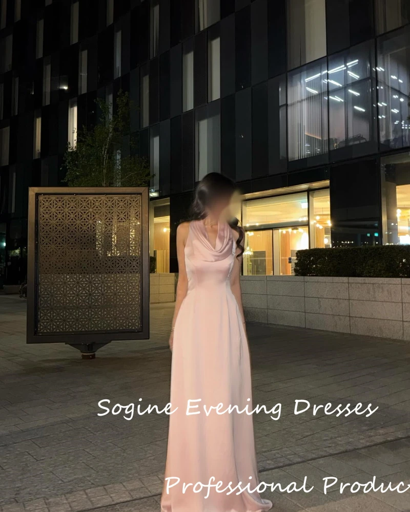 Robes de soirée en satin rose respirant, col licou, sirène, vertes, vertes, pour femmes, sans manches, robes de soirée, Occasions formelles