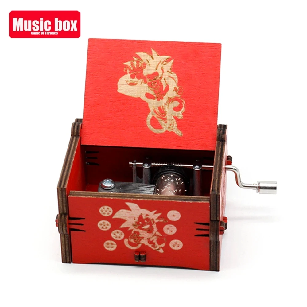 

***Top Sale Wood Hand Crank Music Box Dragon Ball Halloween Christmas Gift Birthday Gift New Year Gift