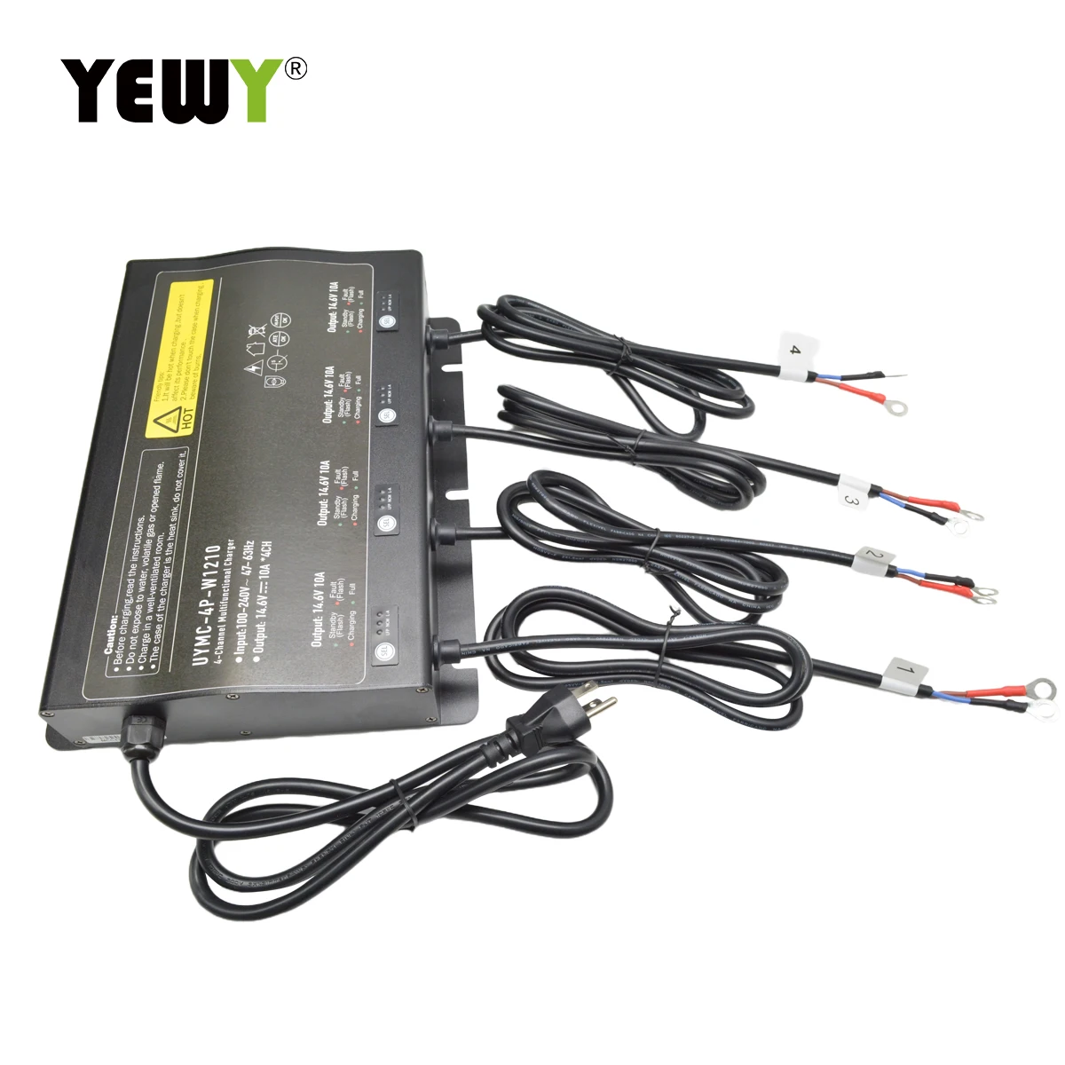 Smart Waterproof On-Board Boat Marine Charger 4 Bank 12V 10 Amps 4 Channel Battery Charger