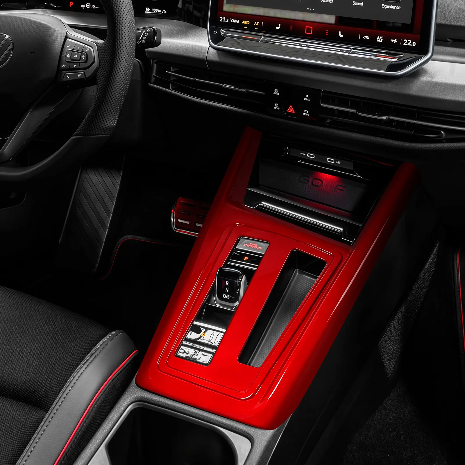 ABS Carbon Fiber Center Console Trim Panel Cover for VW Golf 8 MK8 GTE GTD R-Line LHD Interior Dashboard Gear Shift Decoration view 2