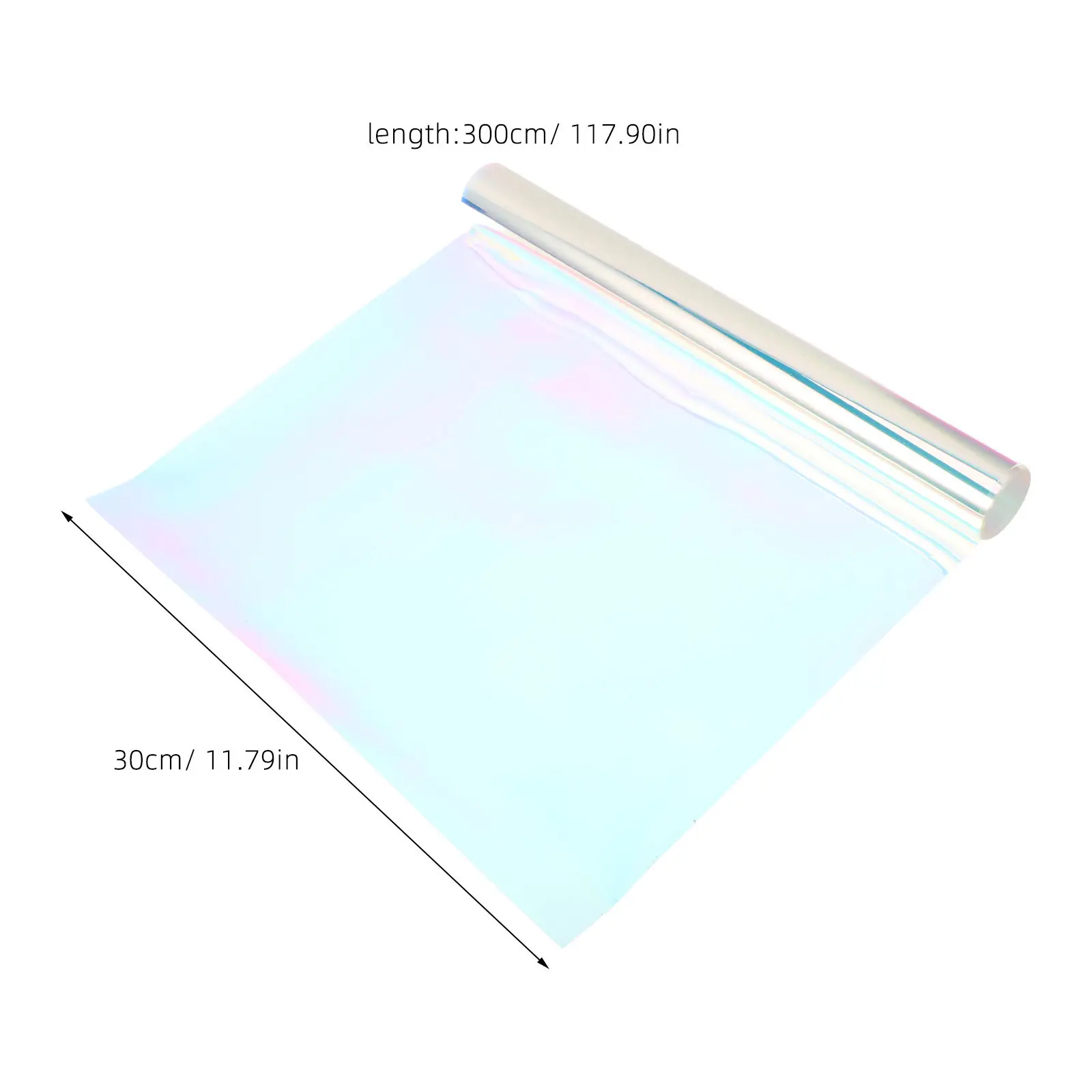 Transparent Decorative Window Film 39x11.8 Iridescent Color Correction Gel Sheet DIY Removable Glass Film for Office Partition