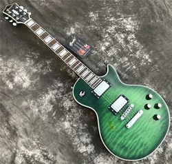 Grote Green Water Ripple Maple LP Electric Guitar,Top Quality Rosewood Fingerboard Solid Wood Guitarra,In Stock,Free Shipping