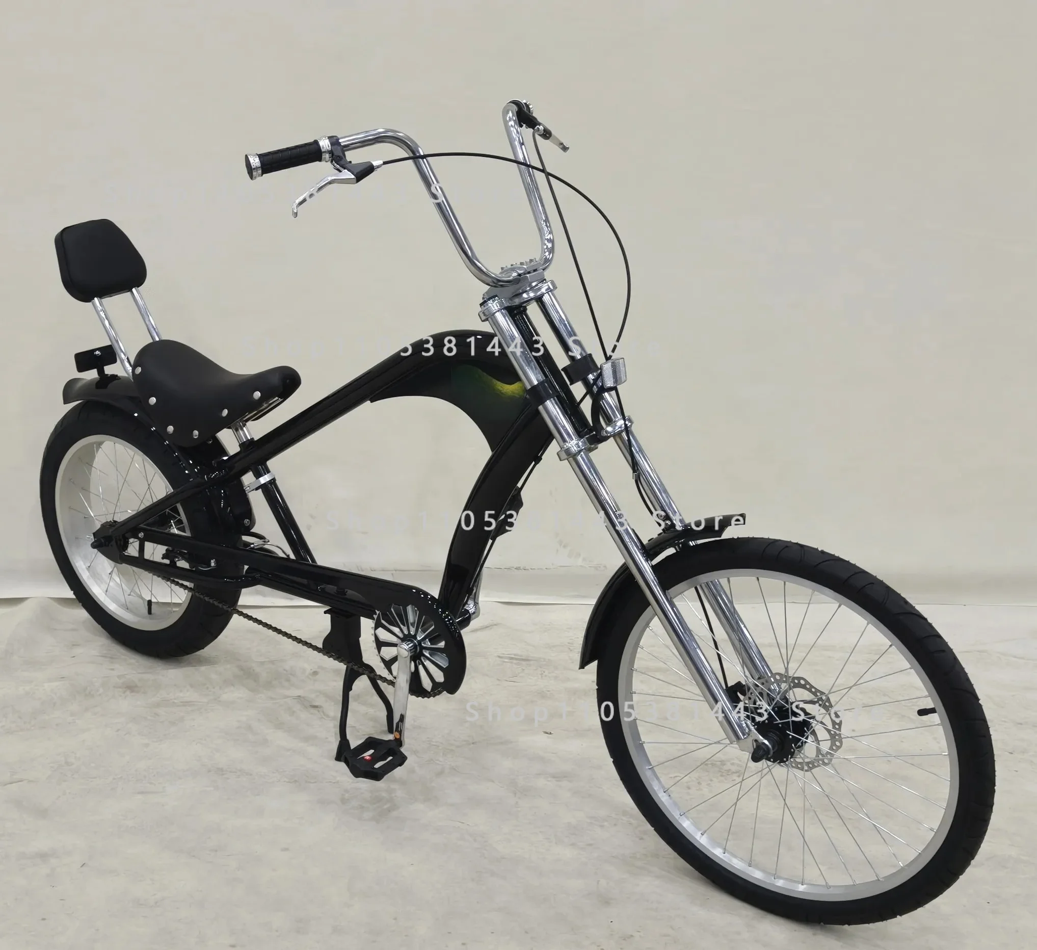 Retro Chopper Bicycle with Fat Tires for Enhanced Traction & Comfort 20-24 Inch Vintage Cruiser Bike