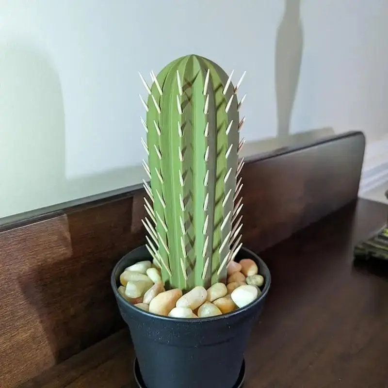 Creative Cactus Toothpick Dispenser House Plant Plastic Cactus Toothpick Holder Easy Access Toothpick Holder Cactus Decorative