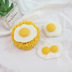 3D Simulation Instant Noodles Egg Candle Silicone Mold DIY Food Poached Egg Fried Egg Aromatherapy Plaster Mold Diffuser Stone