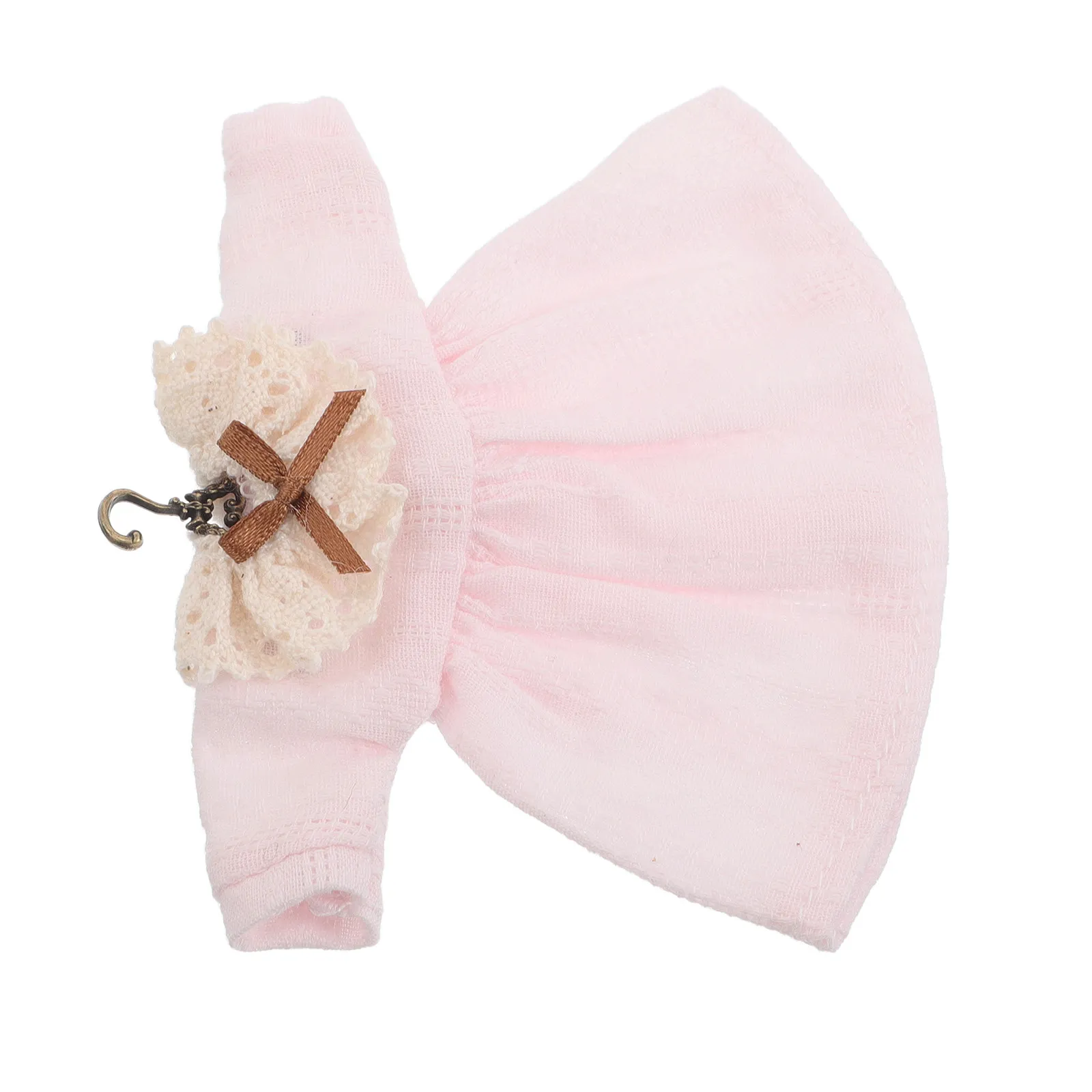 

Vintage Lace-Neck Princess Dress for Ob11 Elegant Floral Miniature Dress for Dollhouse Decoration Photography Props