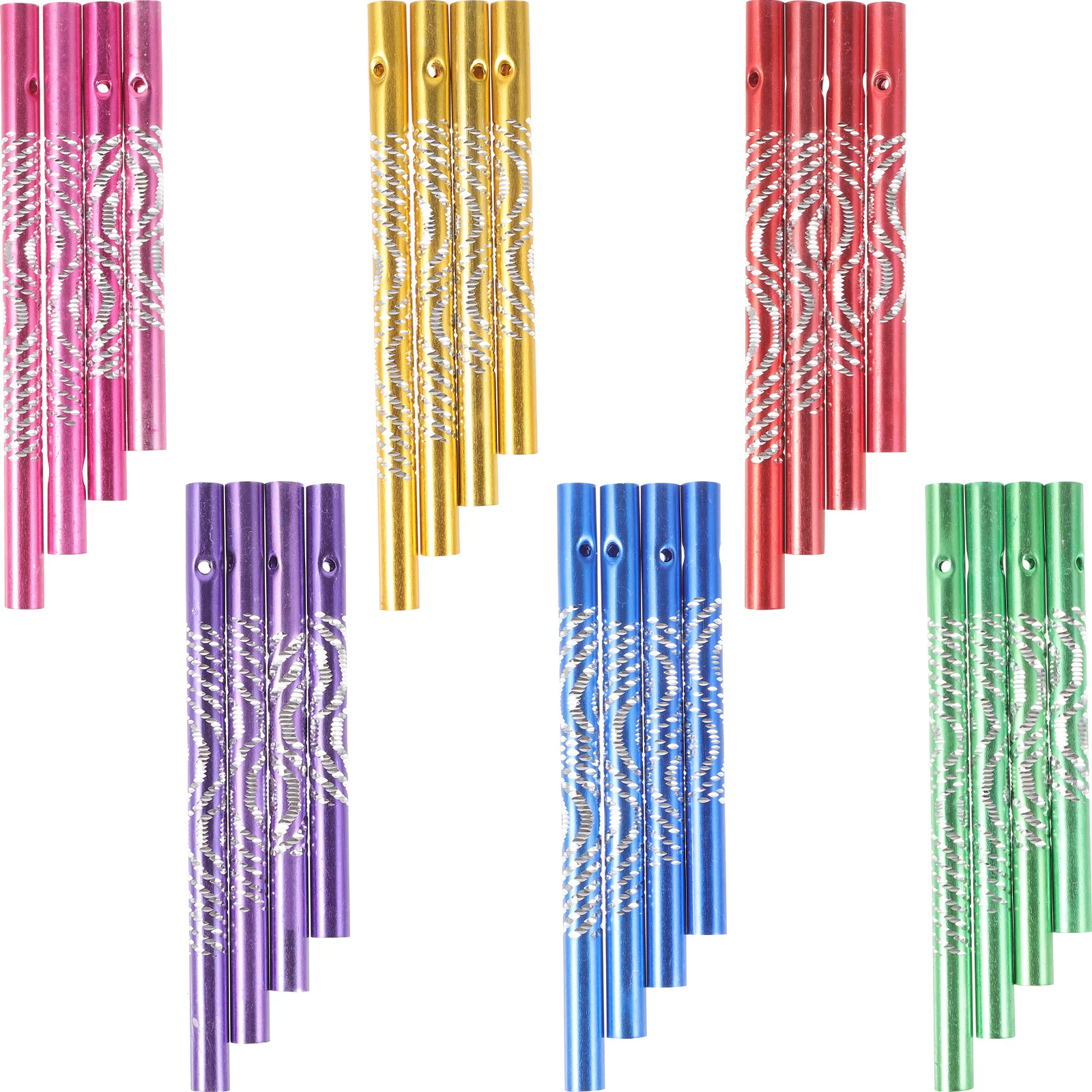 

24Pcs Wind Chime Metal Tubes DIY Craft Supplies Pre-Drilled for Hanging Durable Material Relaxing Sound Garden Use