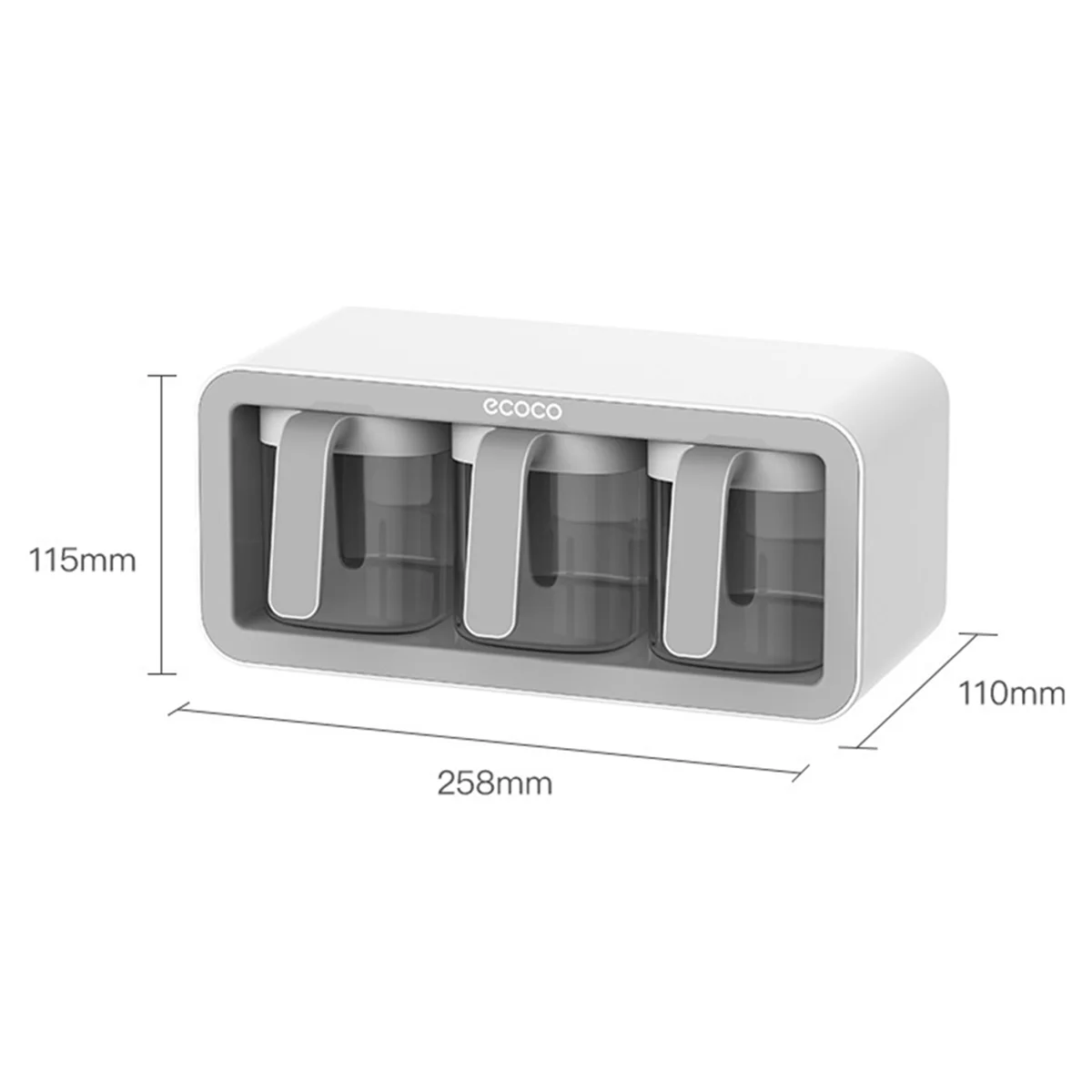 BAAQ Wall Mounted Seasoning Box Spice Storage Rack Seasoning Organizer Kitchen Accessories Salt Jar Shaker Container