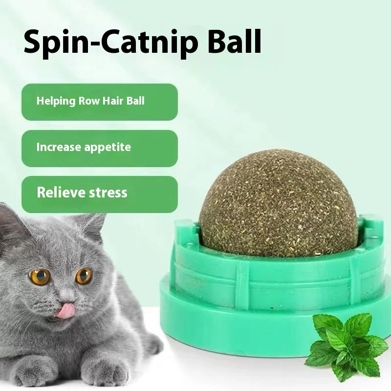 Cat mint ball, cat toy, relieve boredom, cat spin, cat grass ball, grind teeth, pet supplies