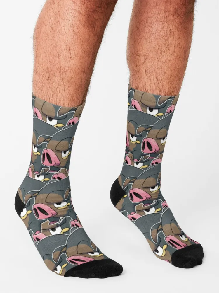 Calcetines nórdicos con diseño de Collage de Lechonk