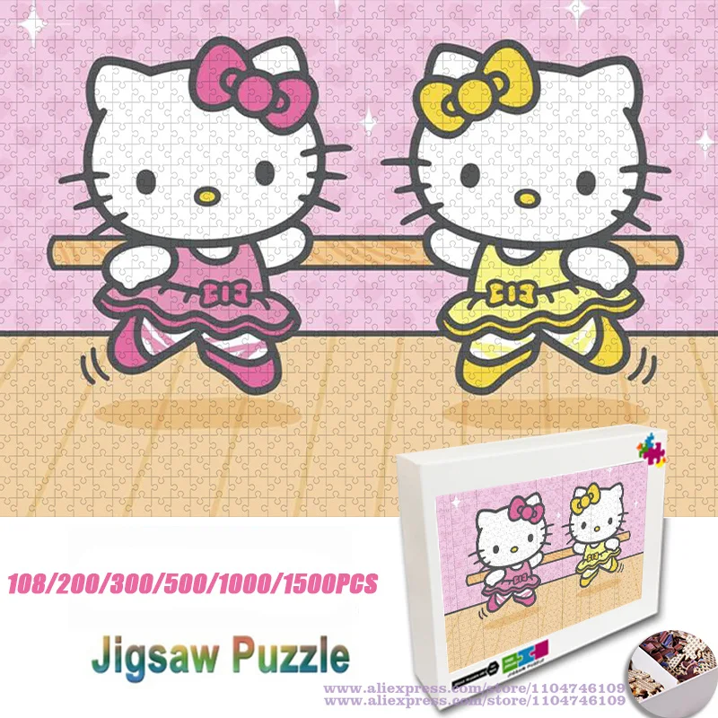 

Sanrio Hello Kitty головоломка классический аниме персонаж для девочек лучший подарок 108/200/300/500/1000/1500 шт. интеллектуальные головоломки