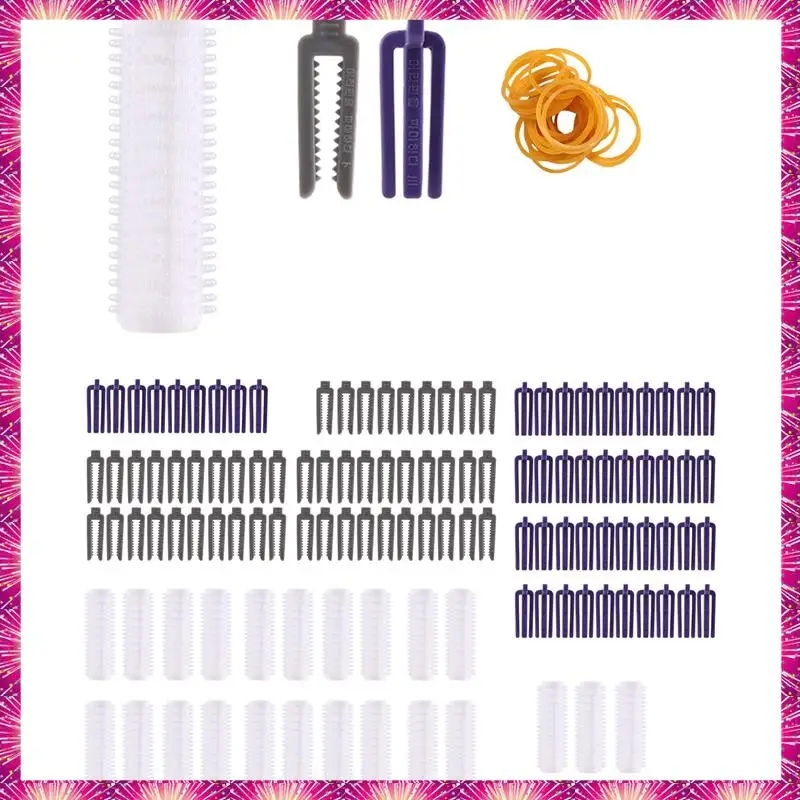 

LUWEI 24 шт./компл. салонные нейлоновые бигуди на липучке, набор стержней для химической завивки волос, бигуди с зажимами и резинками